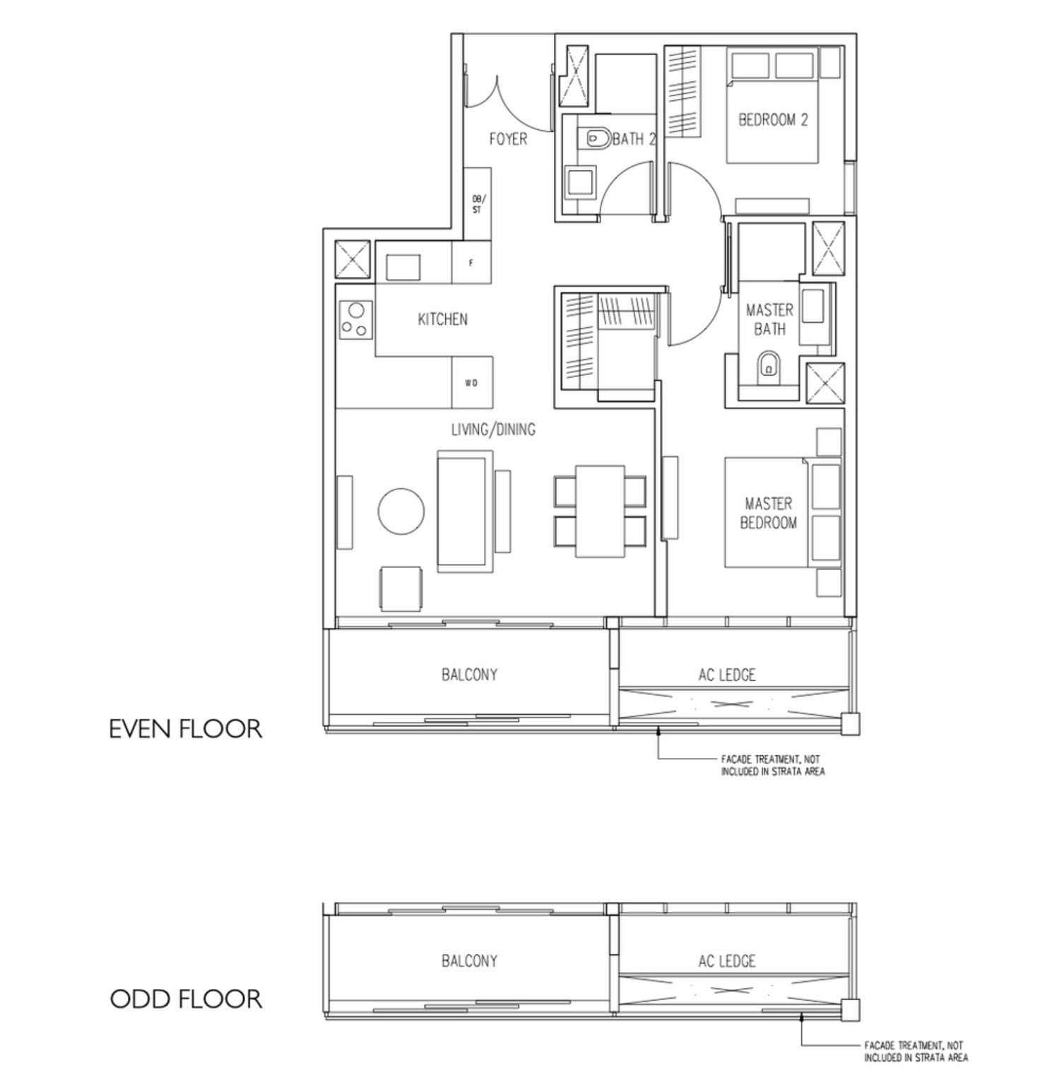 19 Nassim Condo floor plan 2BR2Bath type B3