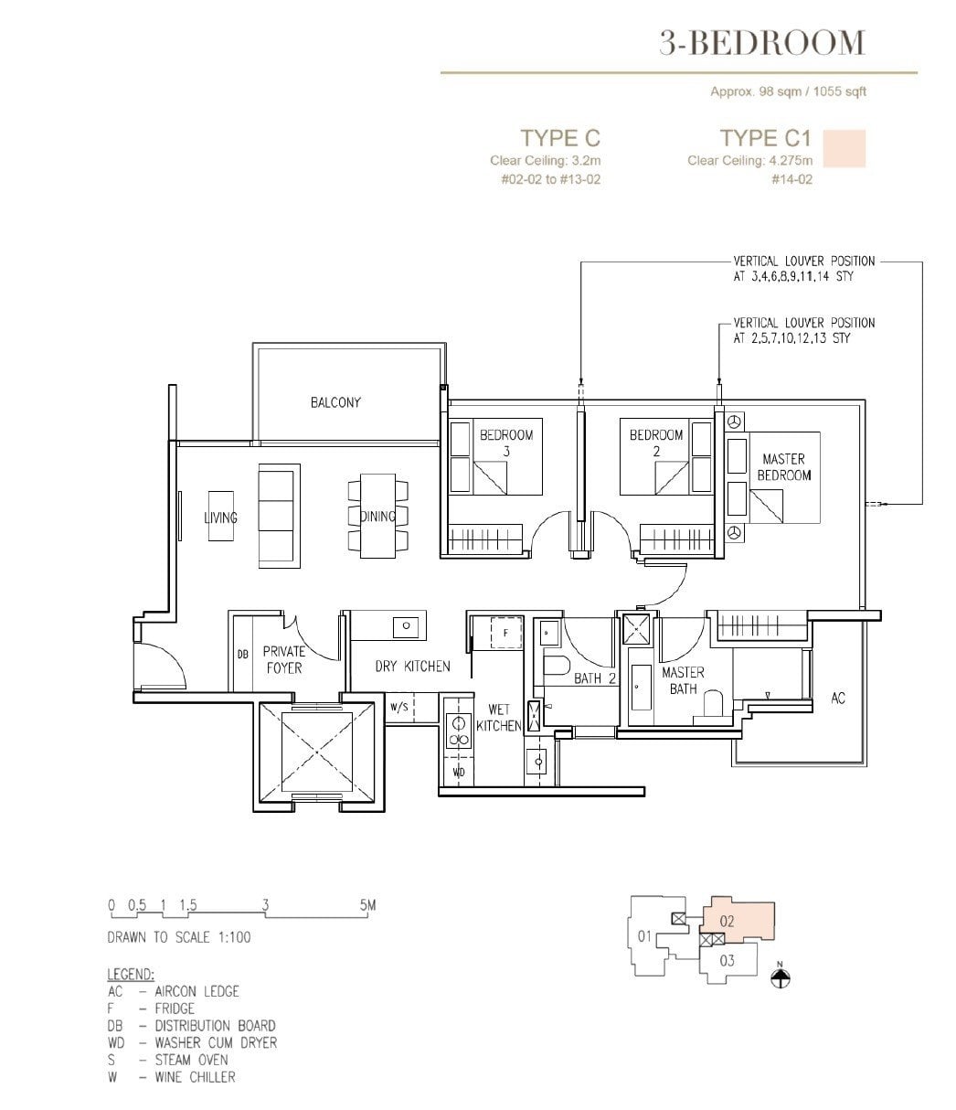 Cairnhill-16-Orchard Floor Plan 3BR Type C