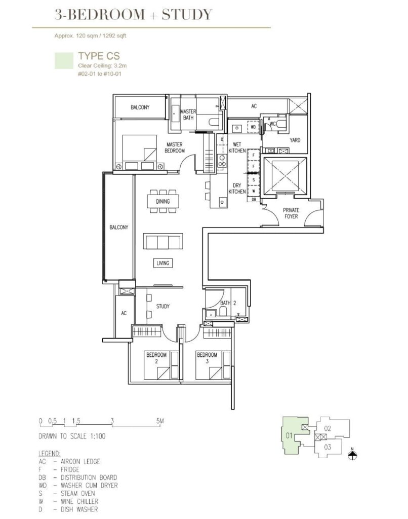 Cairnhill-16-Orchard Floor Plan 3BR+S Type D