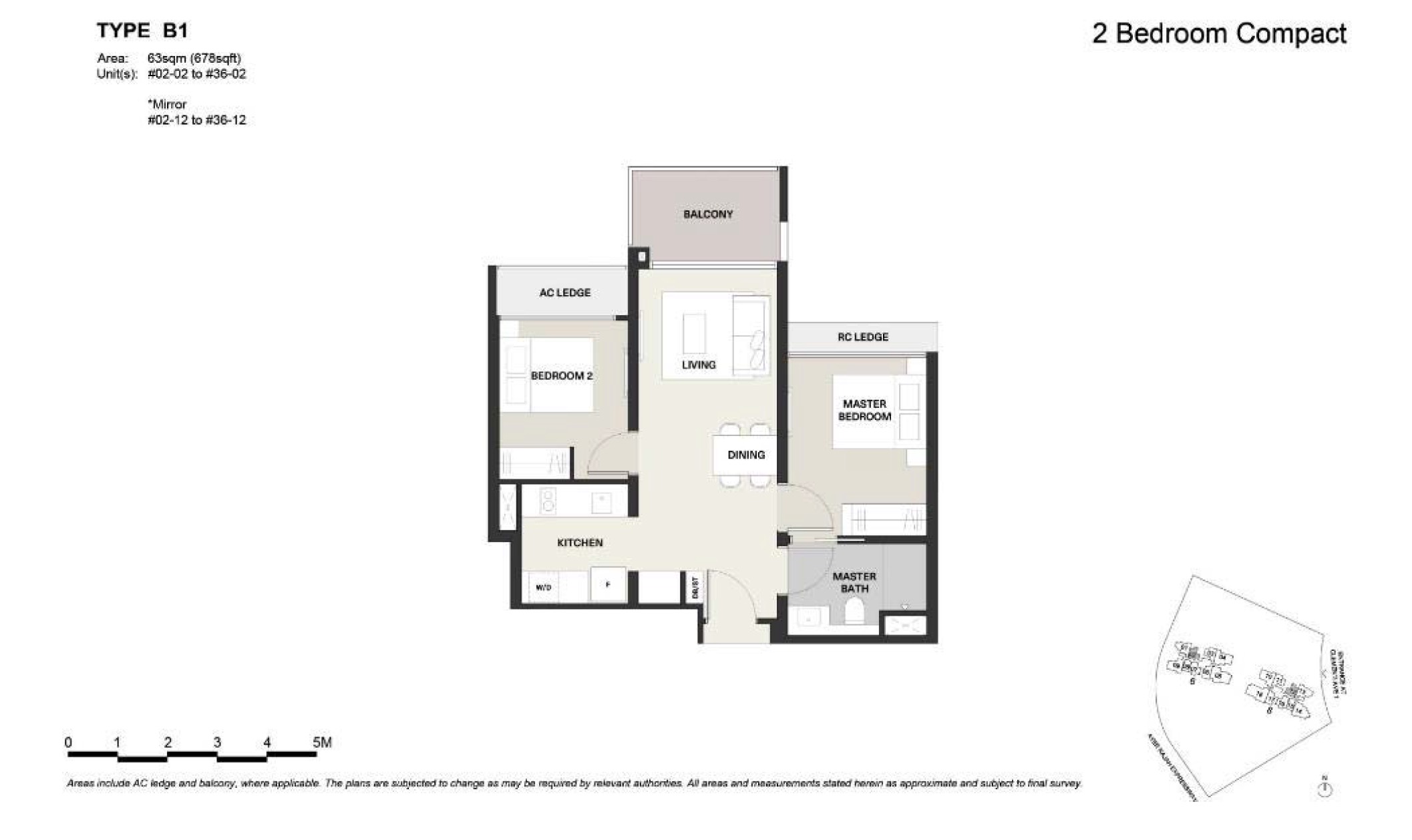 Clavon-Floor Plan 2BR Compact