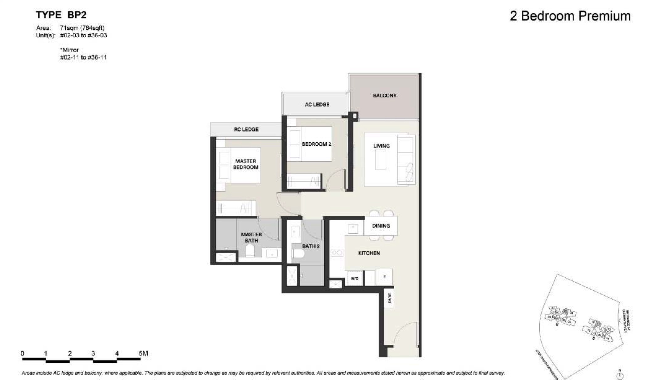 Clavon-Floor Plan 2BR Premium BP2