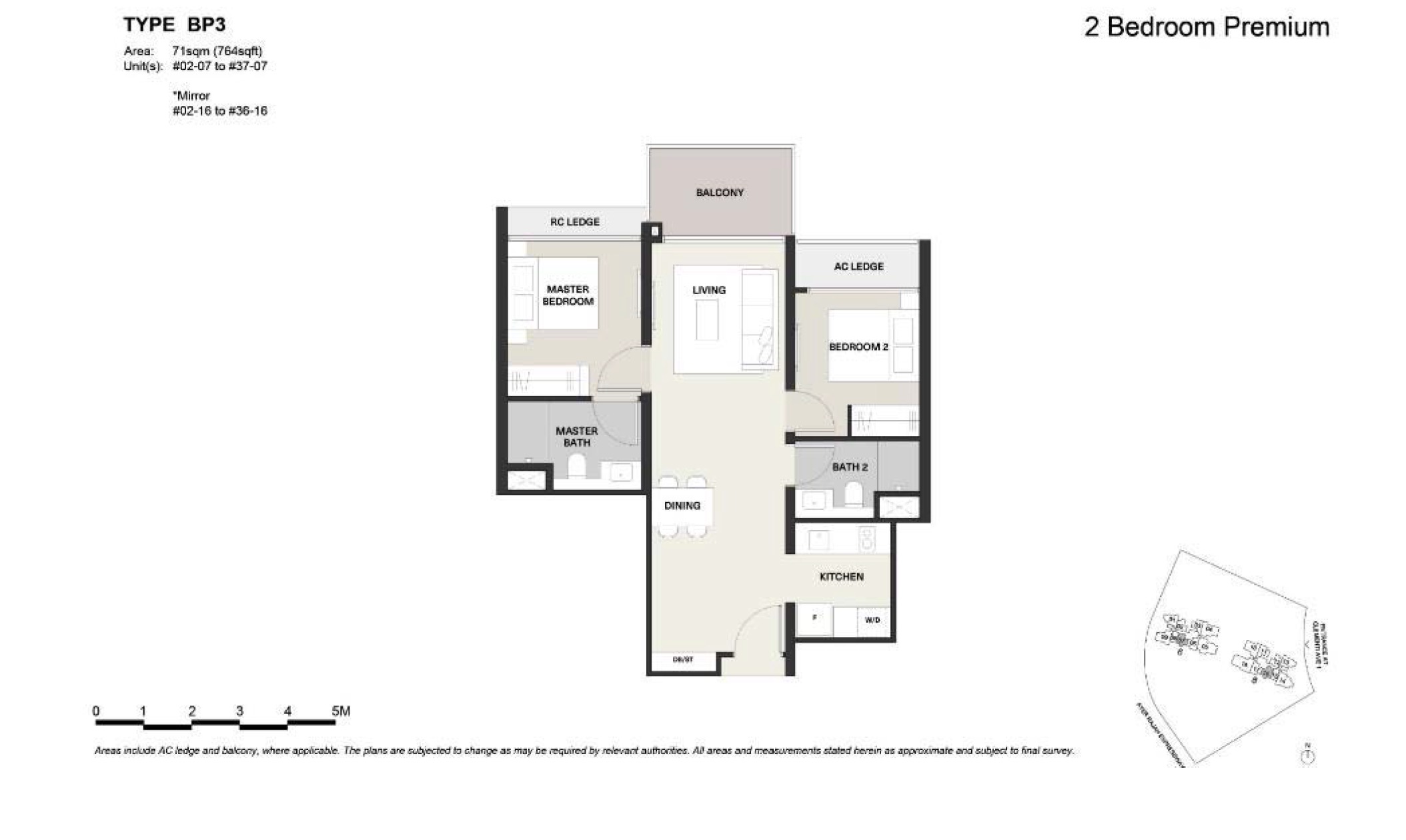 Clavon-Floor Plan 2BR Premium BP3