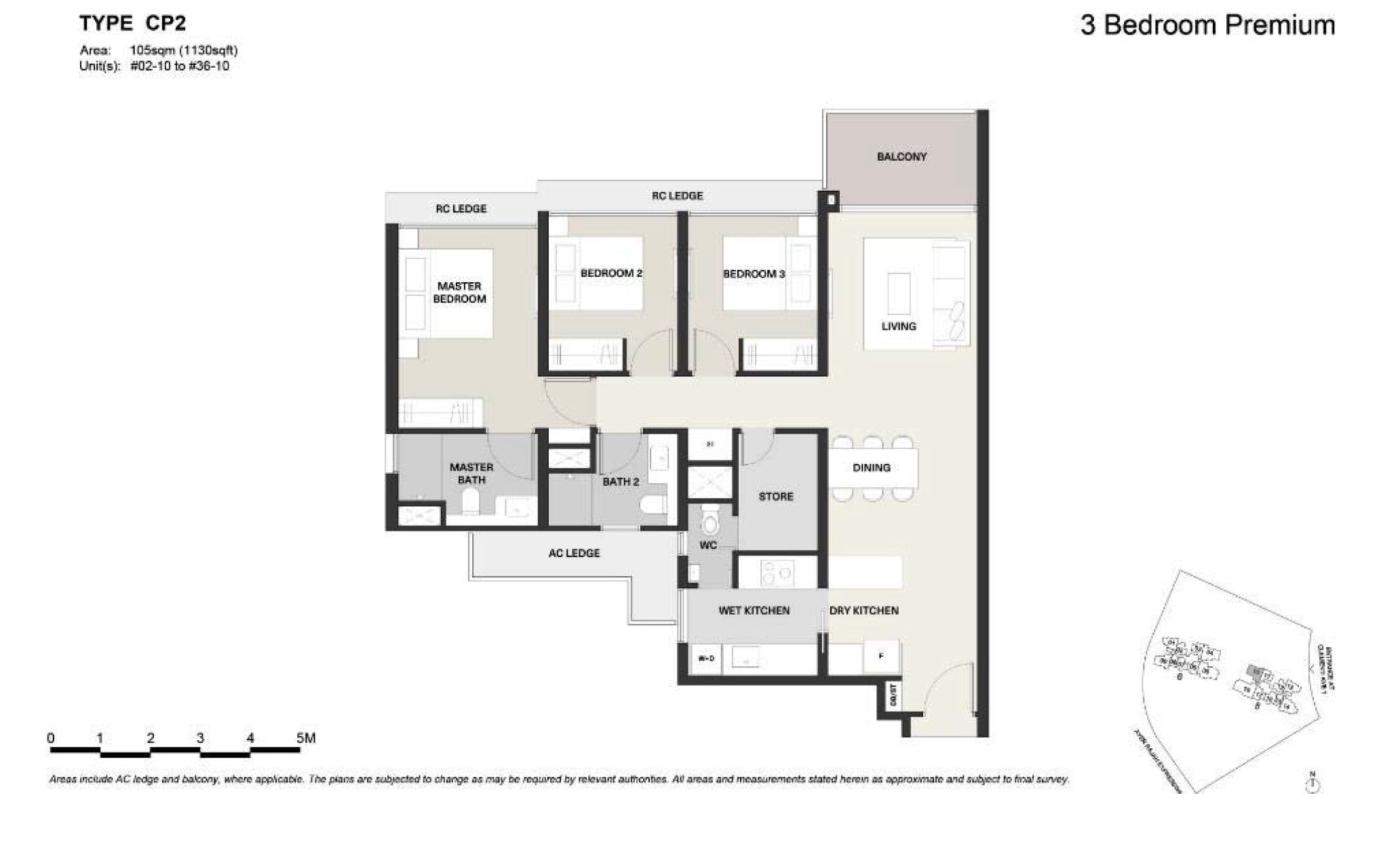 Clavon-Floor Plan 3BR Premium CP2