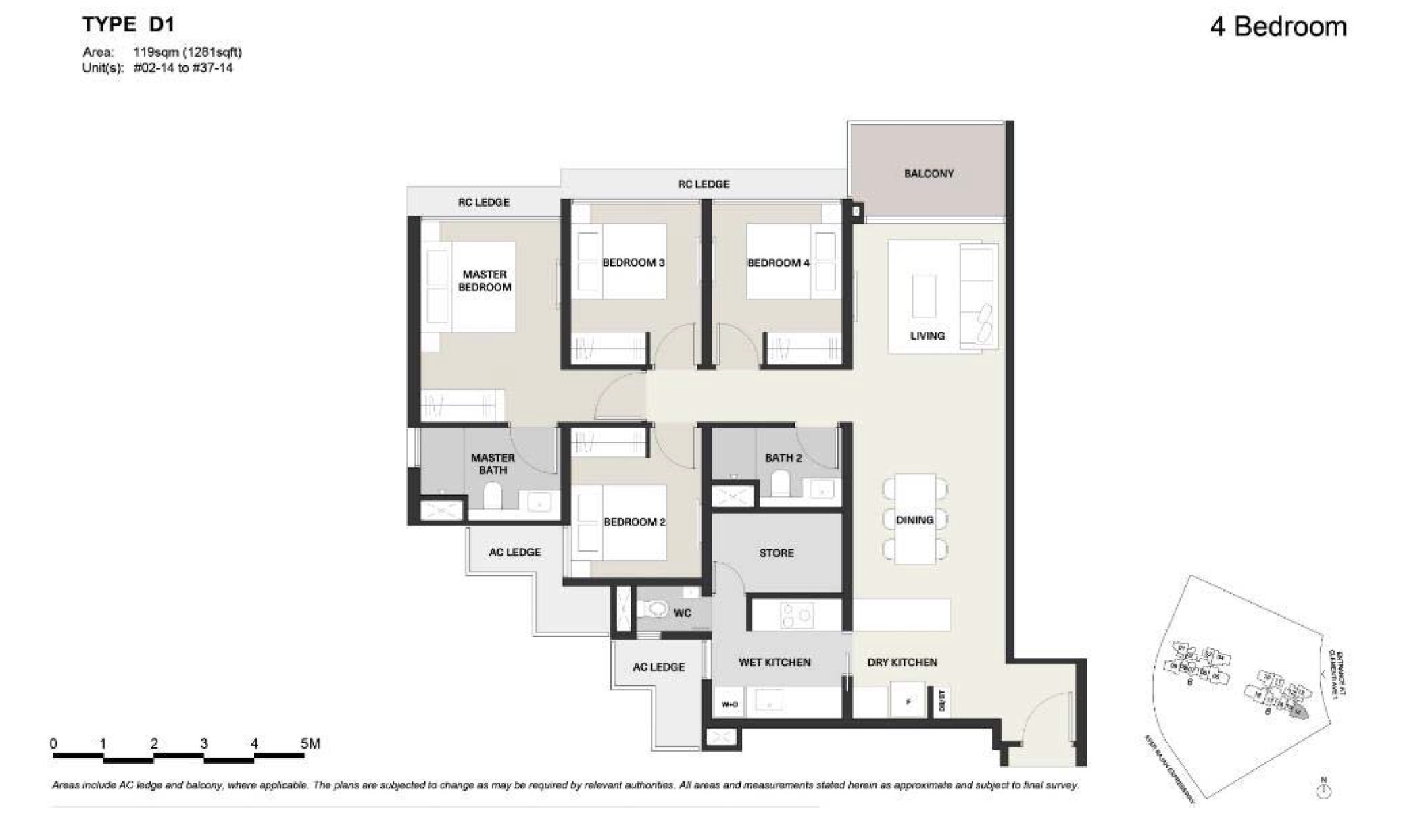 Clavon-Floor Plan 4BR D1