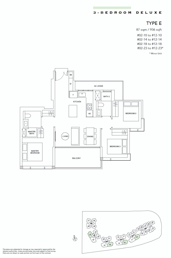 Hyll Holland floor plan 3BR-deluxe