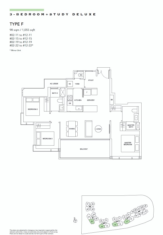 Hyll Holland floor plan 3BR-study deluxe