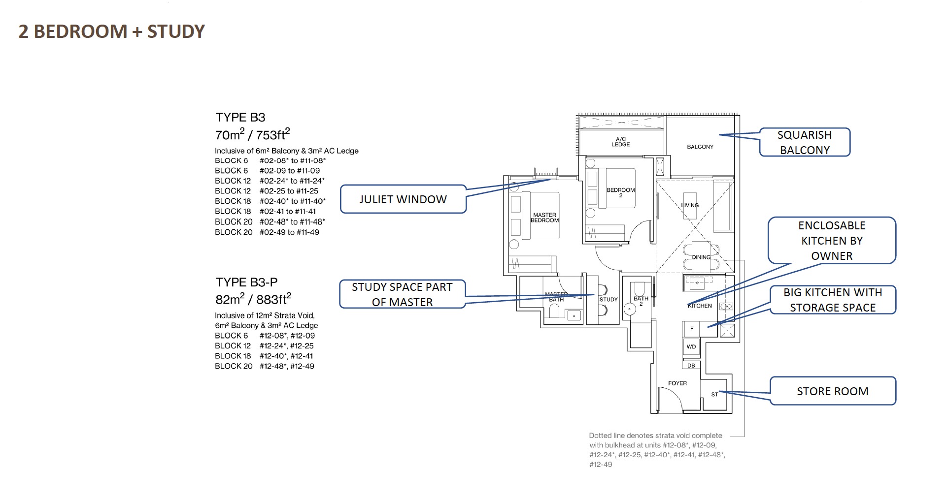 Ki-Residences-floor plan 2BR+Study