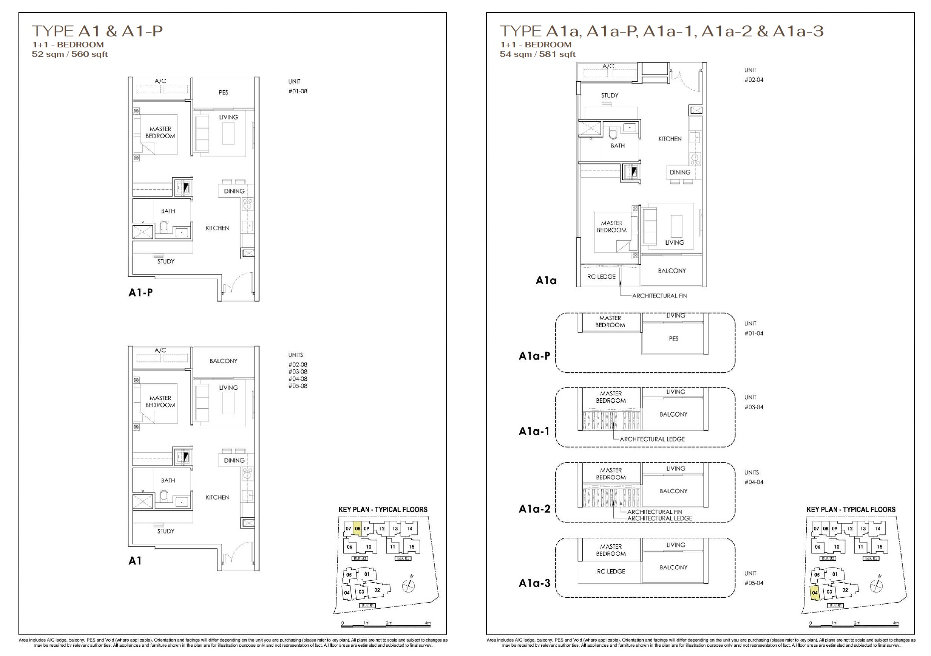 Phoenix Residences floor plan 1+1 Bedroom