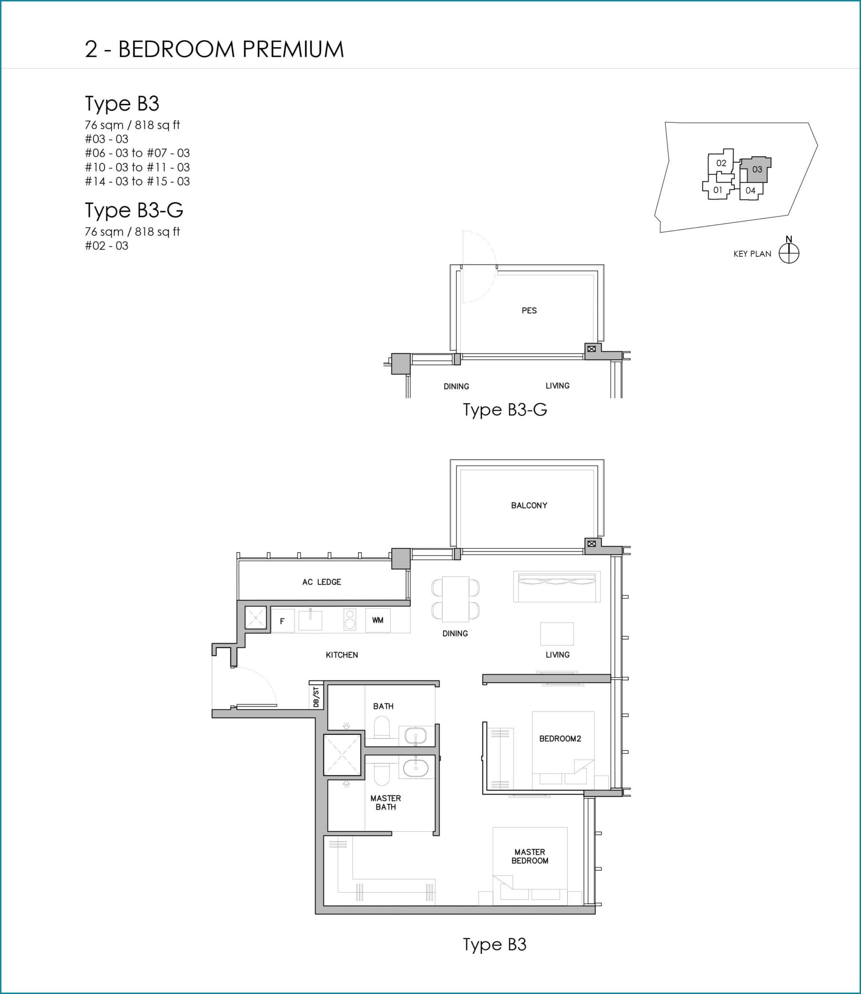 grange-1866-Floor Plan 2BR Premium B3