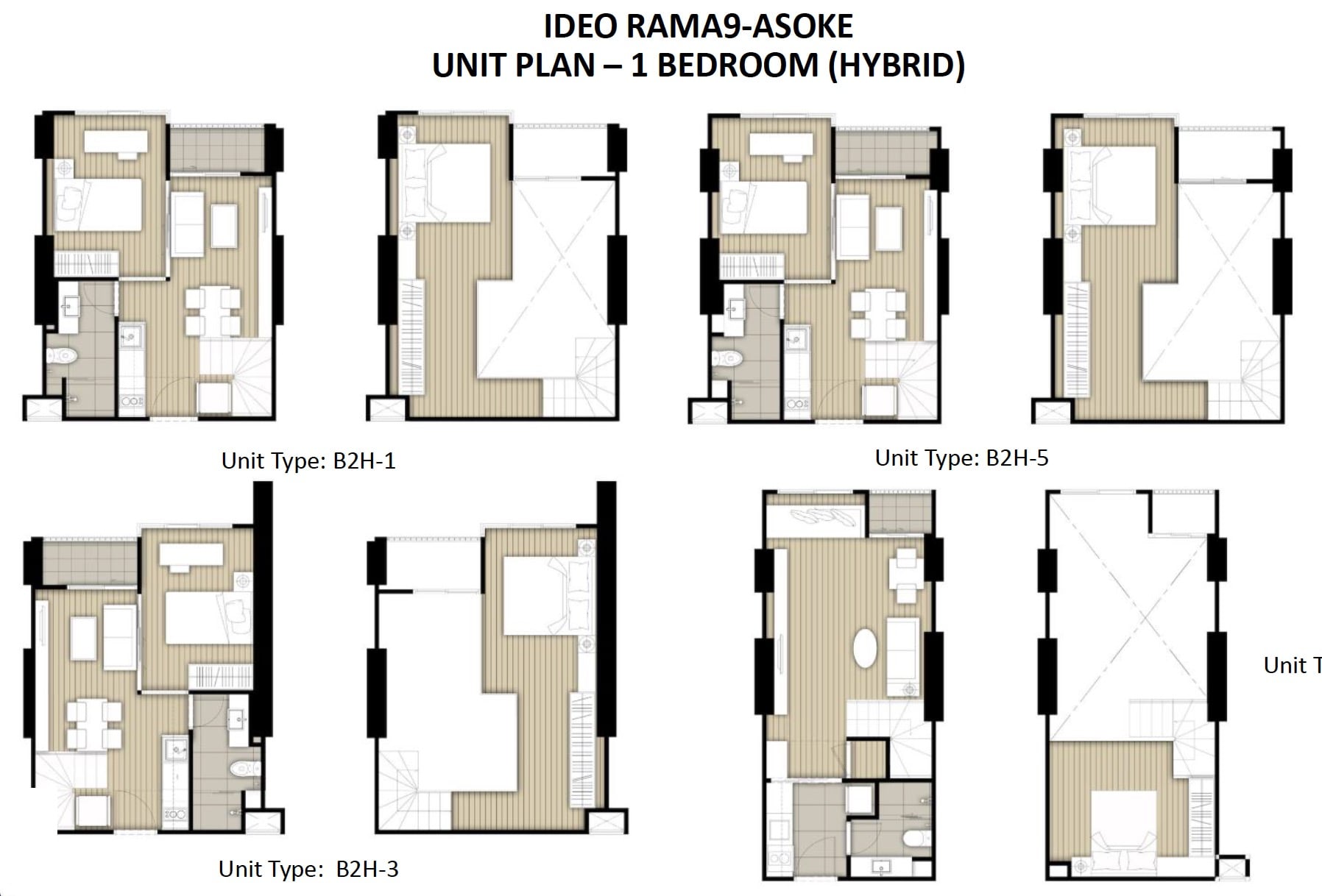 Ideo Rama 9 -Asoke Floor Plan 1BR Hybrid