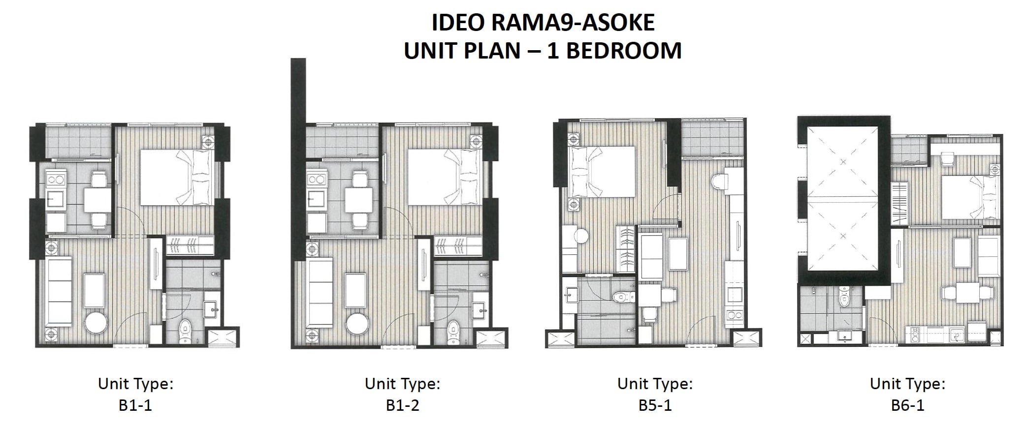 Ideo Rama 9 -Asoke Floor Plan 1BR all