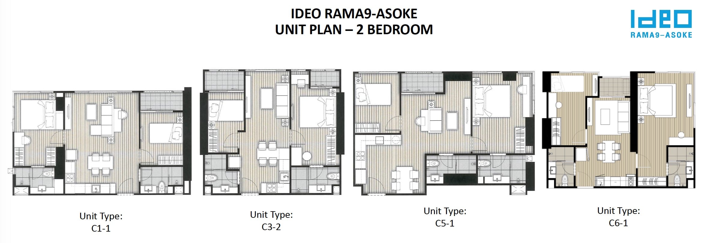 Ideo Rama 9 -Asoke Floor Plan 2BR all