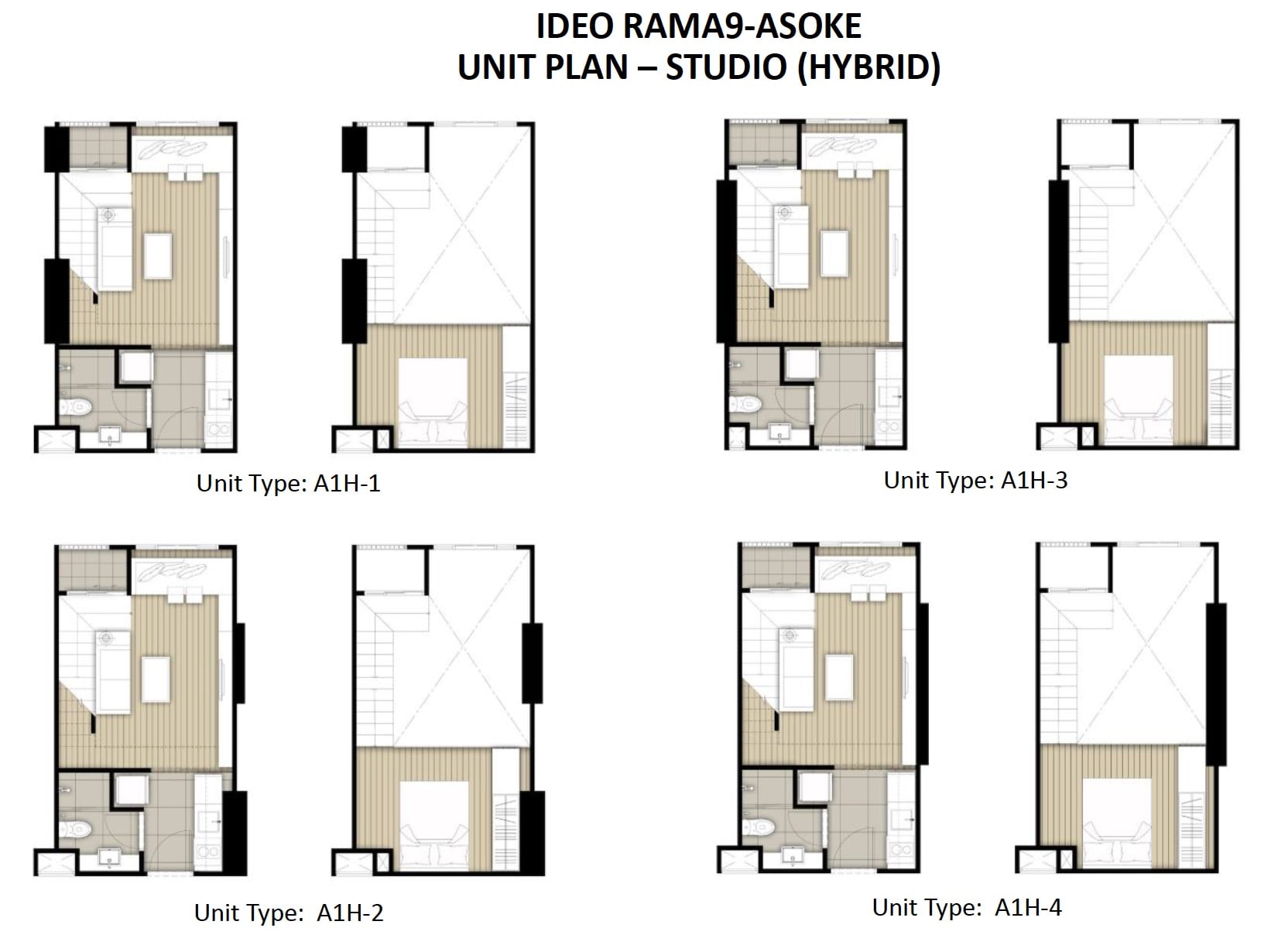 Ideo Rama 9 -Asoke Floor Plan Studio Hybrid