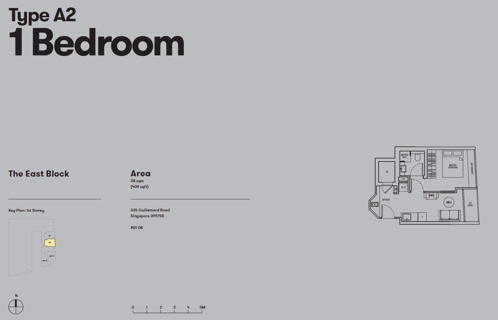 Noma-condo-guillemard-floor plan 1BR A2