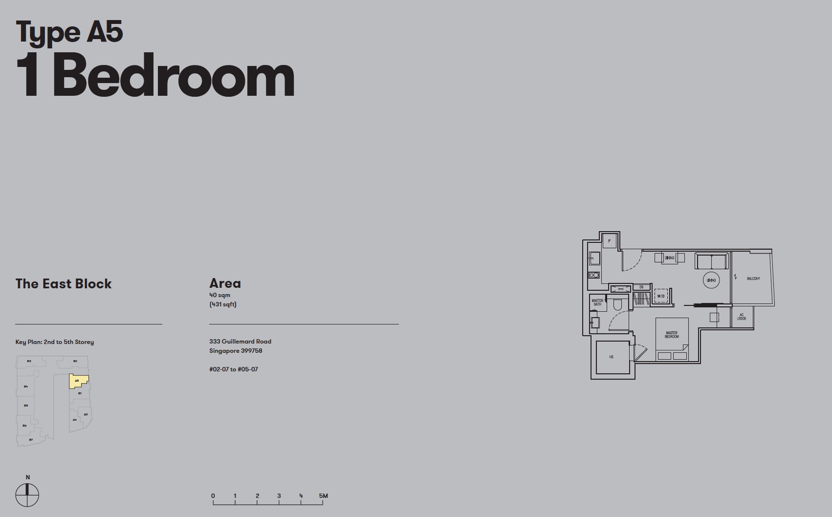 Noma-condo-guillemard-floor plan 1BR A5