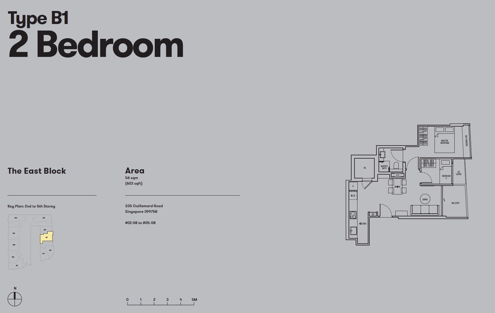 Noma-condo-guillemard-floor plan 2BR B1