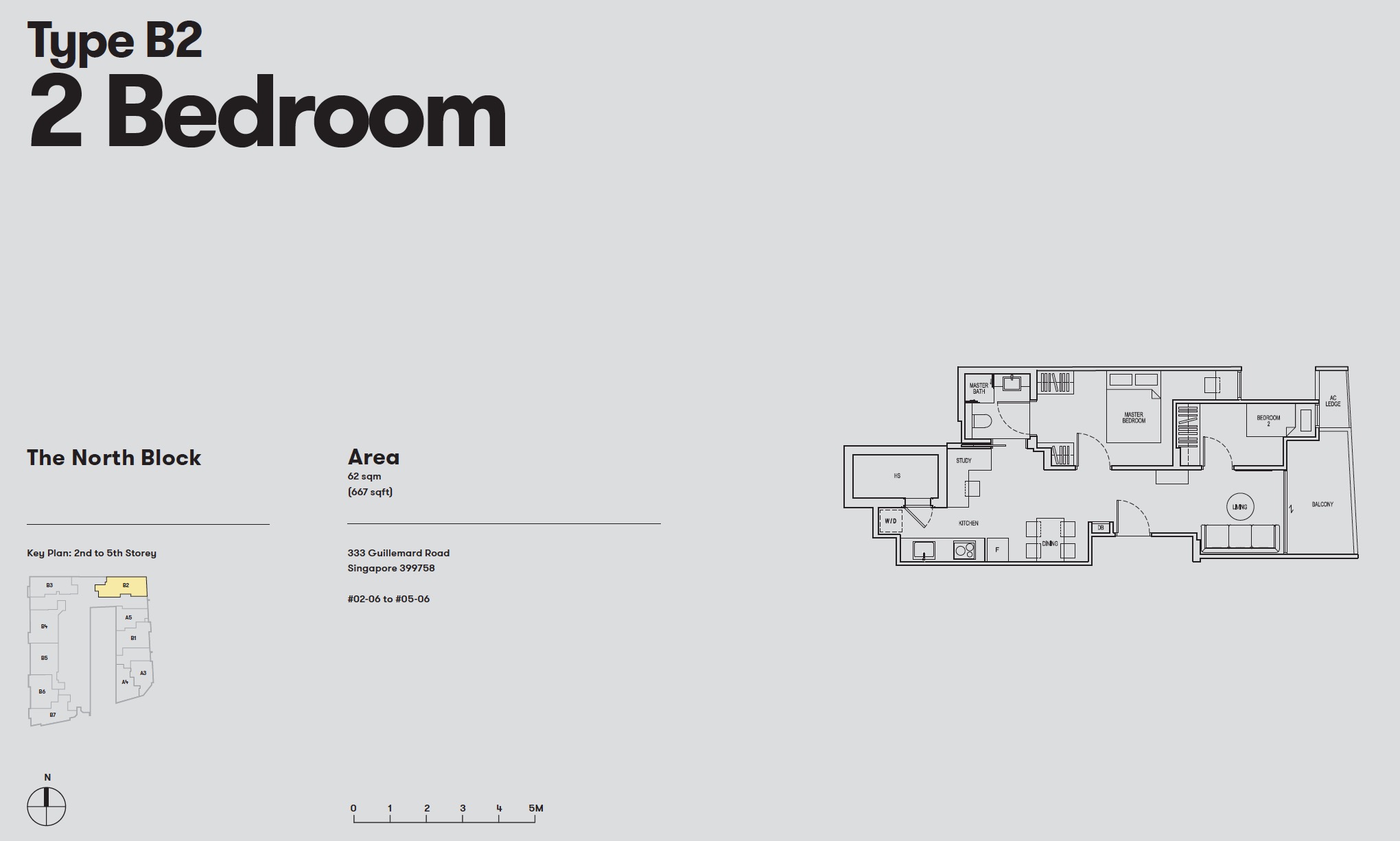 Noma-condo-guillemard-floor plan 2BR B2