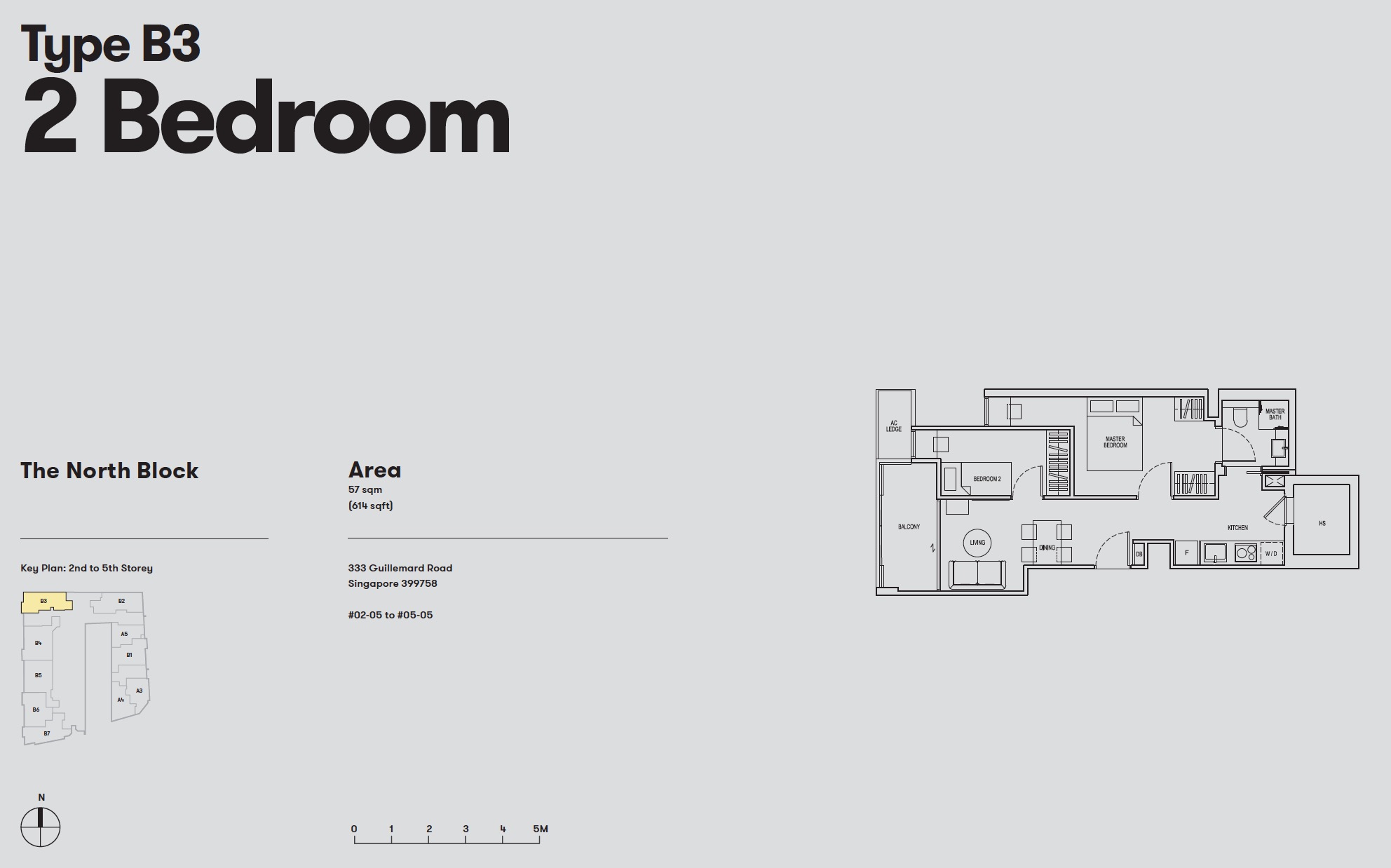 Noma-condo-guillemard-floor plan 2BR B3