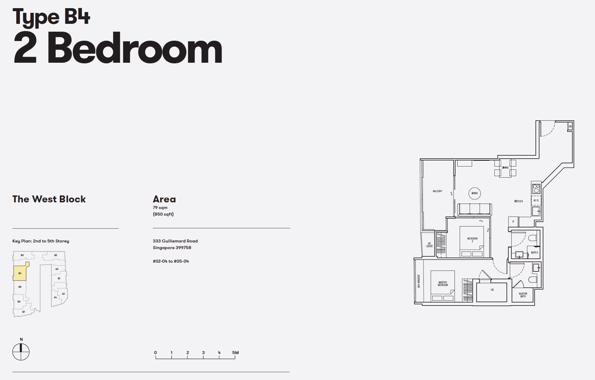 Noma-condo-guillemard-floor plan 2BR B4