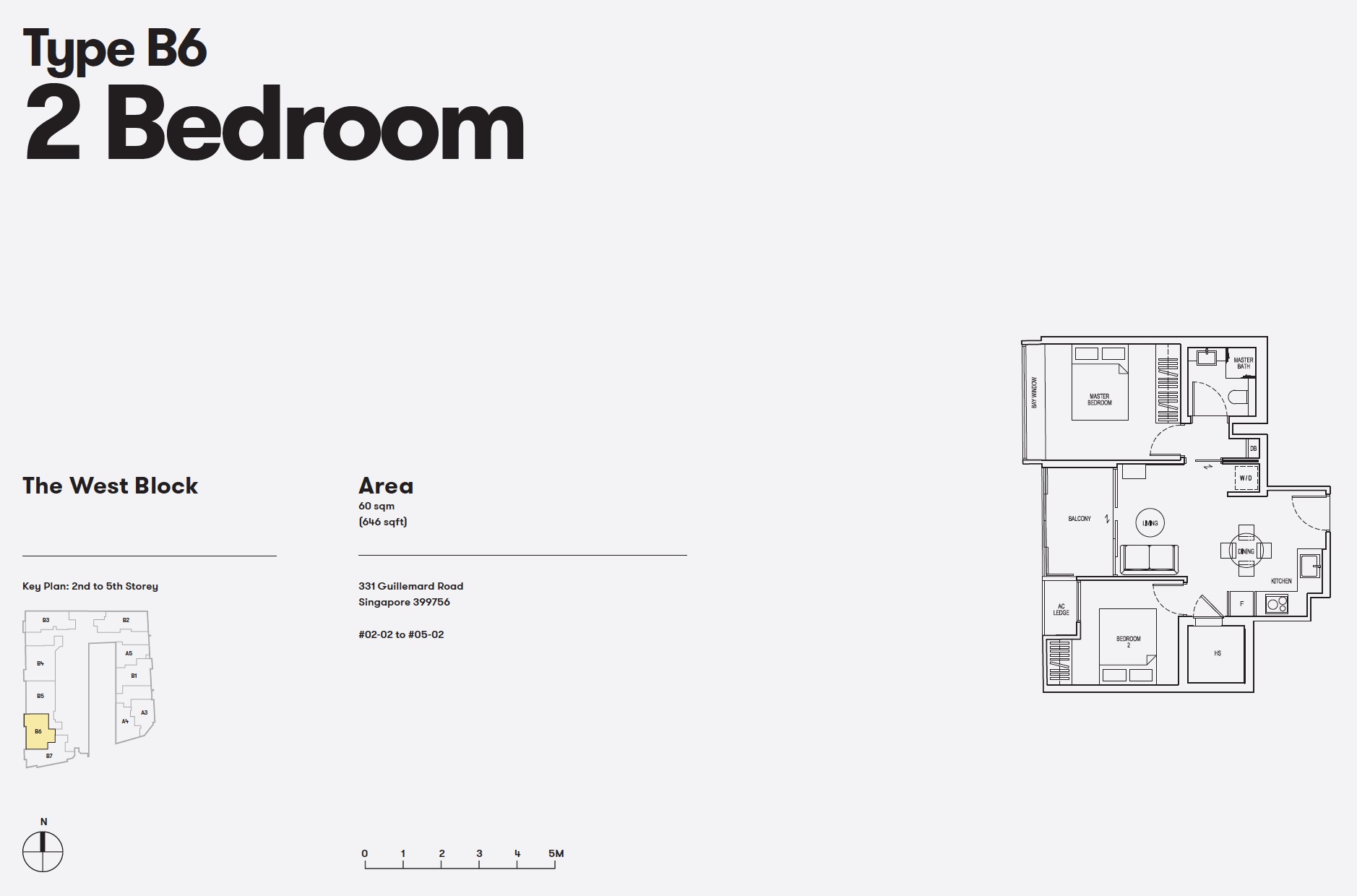 Noma-condo-guillemard-floor plan 2BR B6