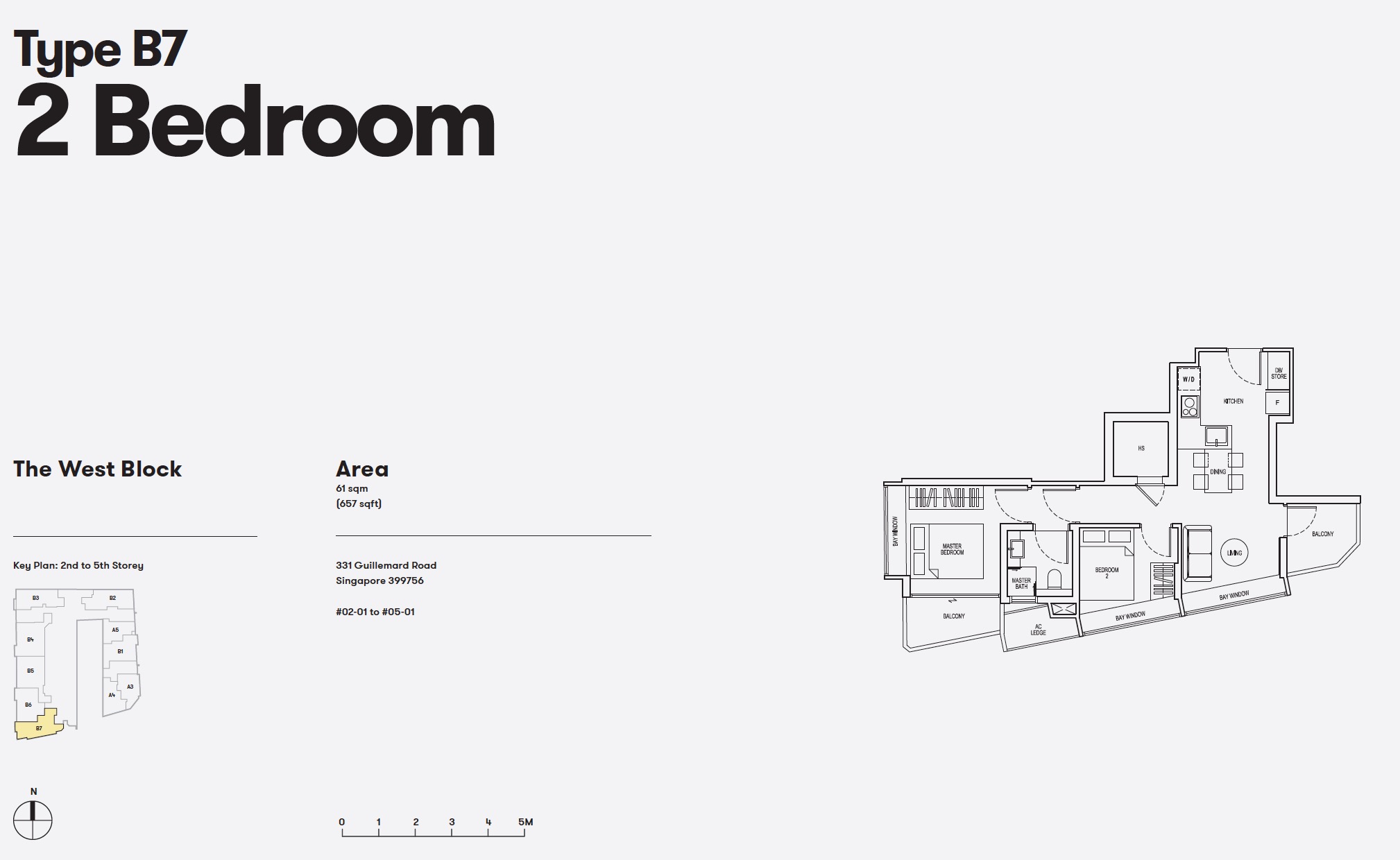 Noma-condo-guillemard-floor plan 2BR B7