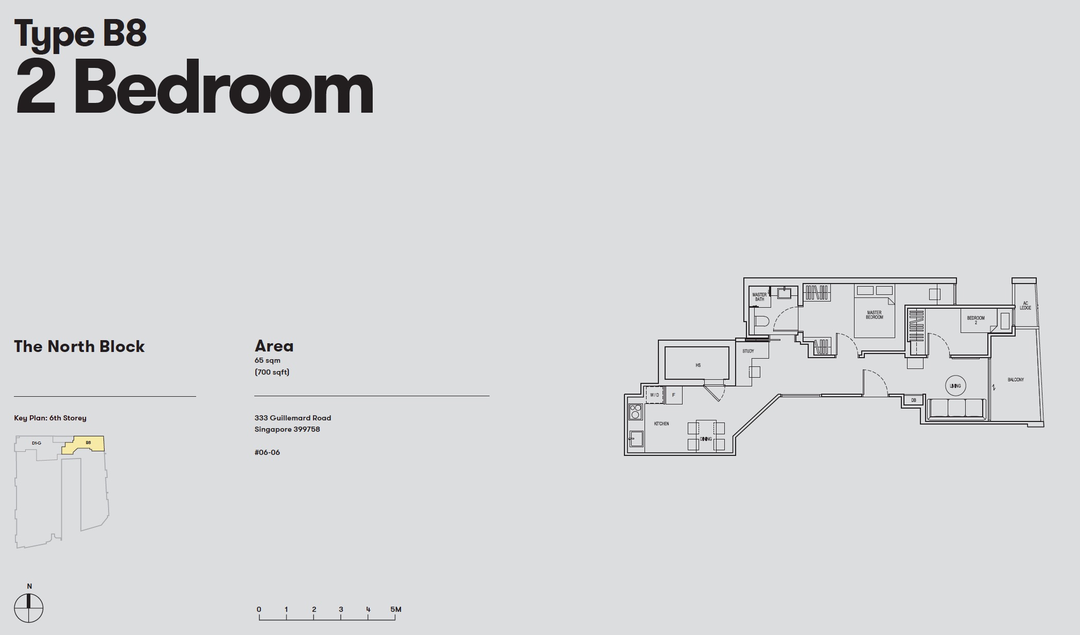 Noma-condo-guillemard-floor plan 2BR B8