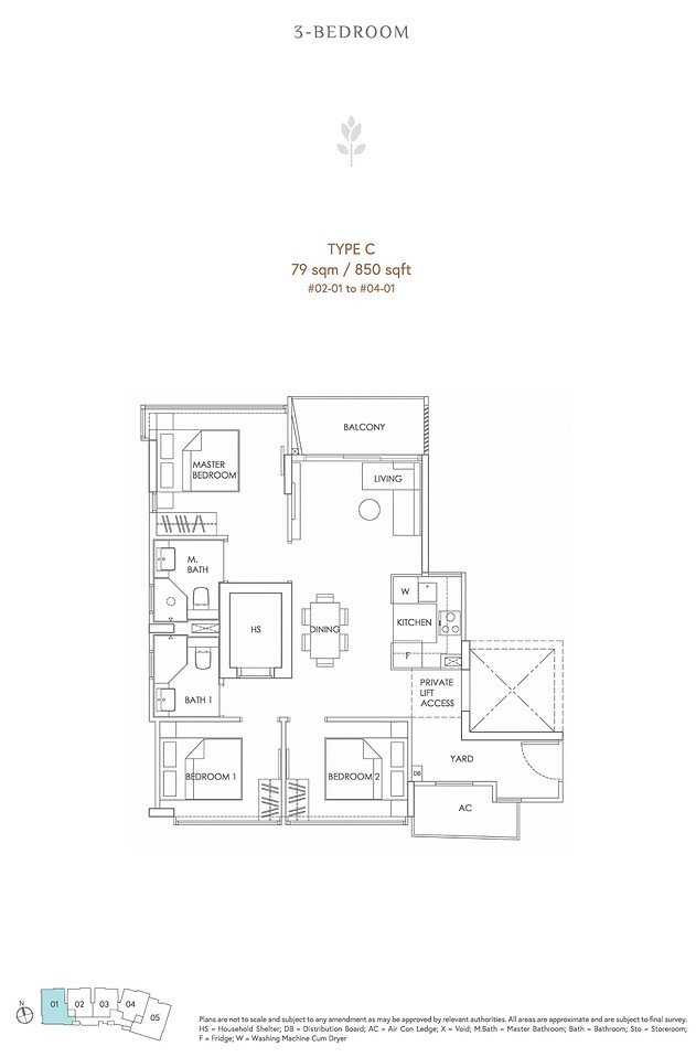 Mooi Residences floor plan 3BR C