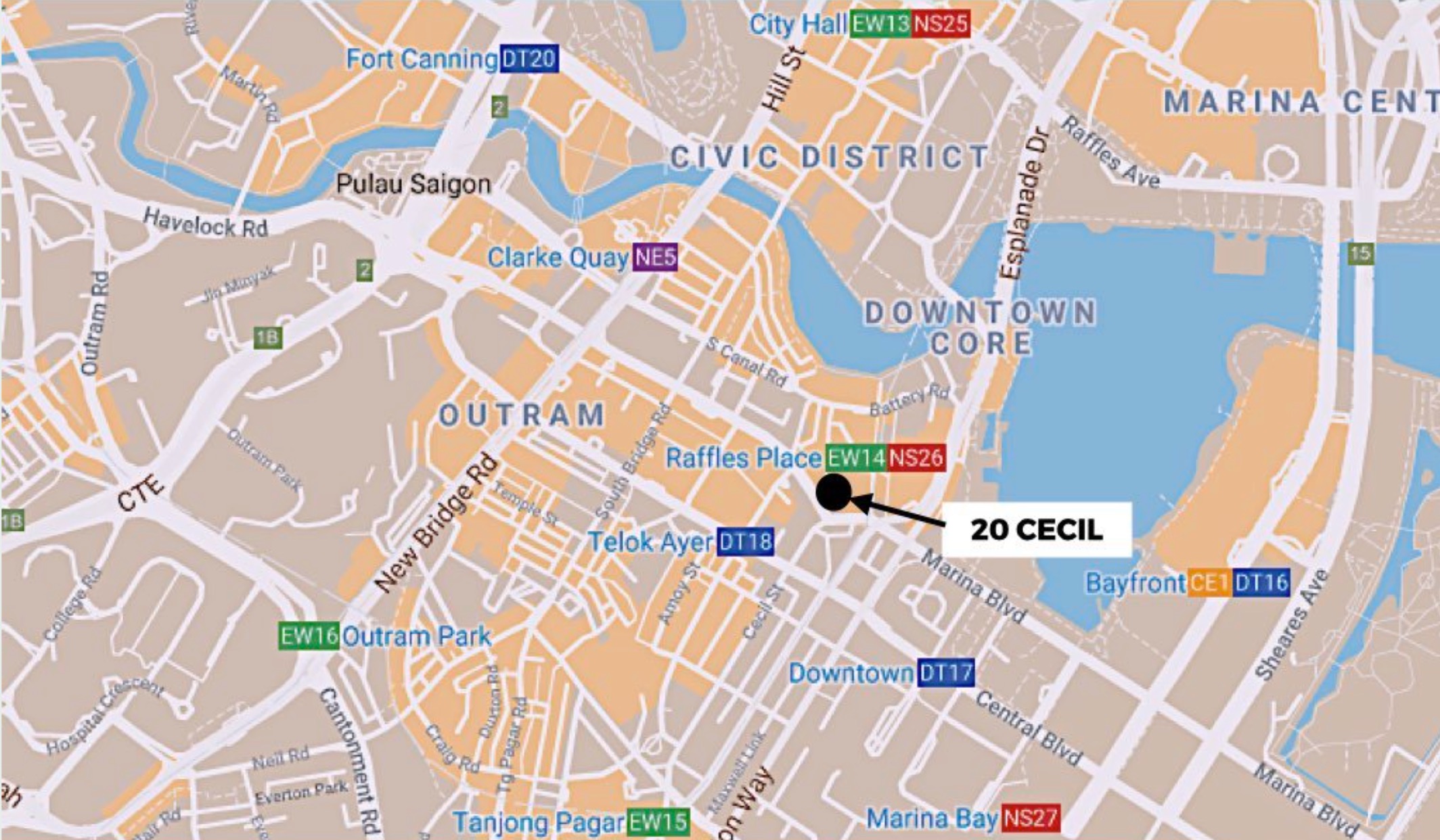 20 Cecil Street Location Map