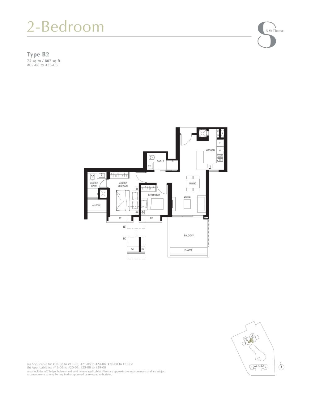 8 st thomas floor plan 2BR type B2