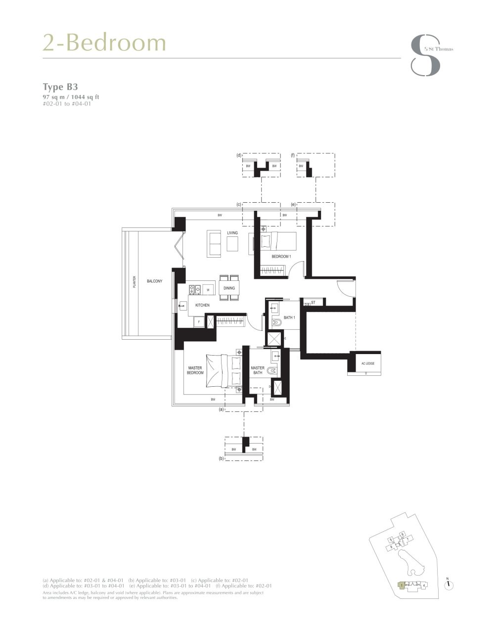 8 st thomas floor plan 2BR type B3