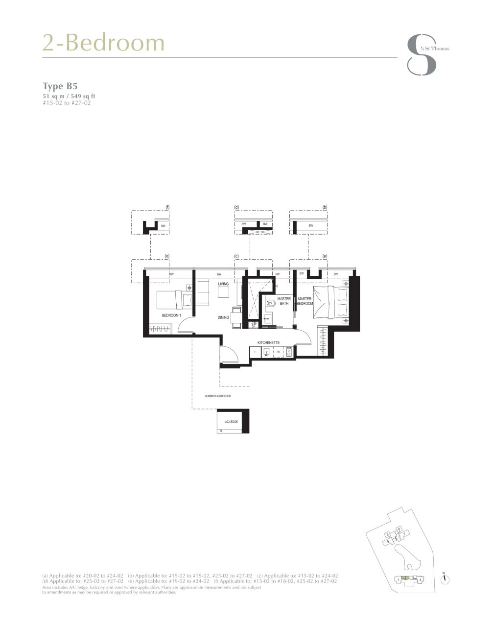 8 st thomas floor plan 2BR type B5