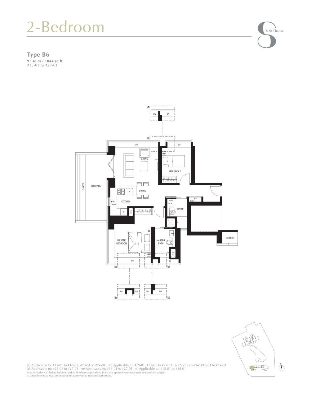 8 st thomas floor plan 2BR type B6