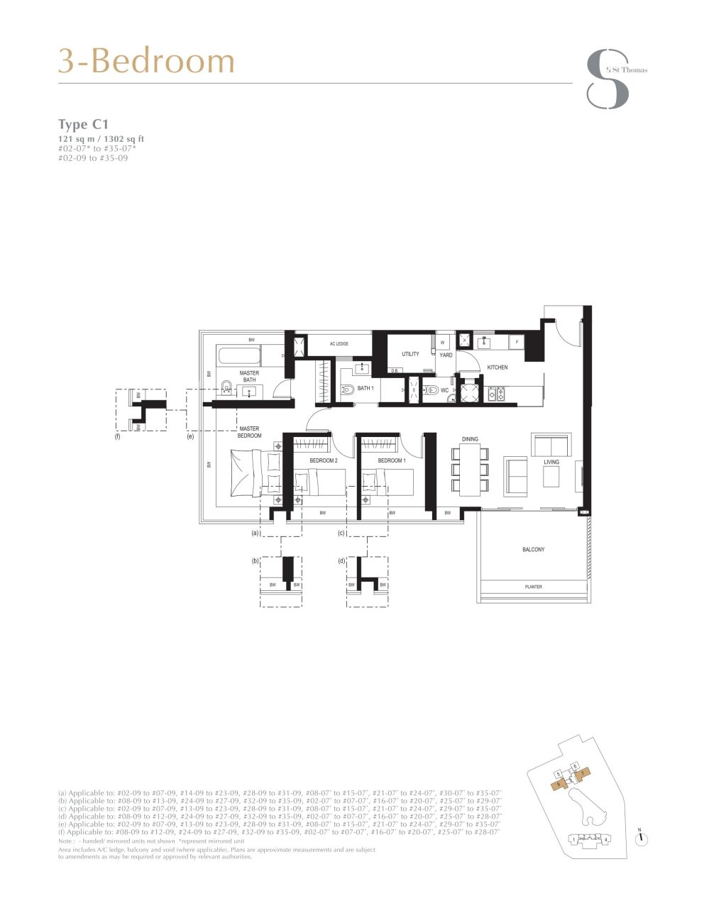 8 st thomas floor plan 3BR type C1