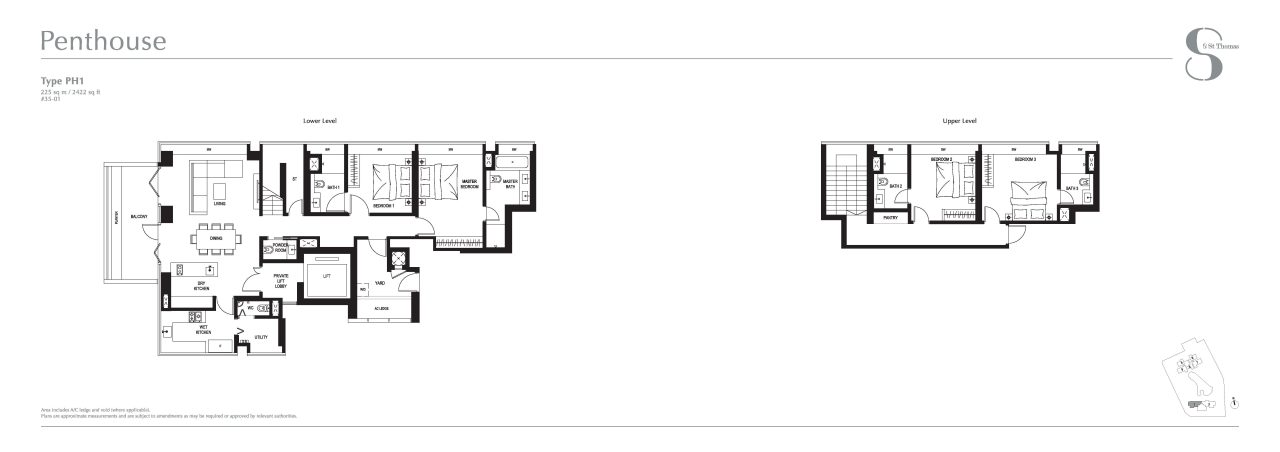 8 st thomas floor plan 4BR Penthouse PH1