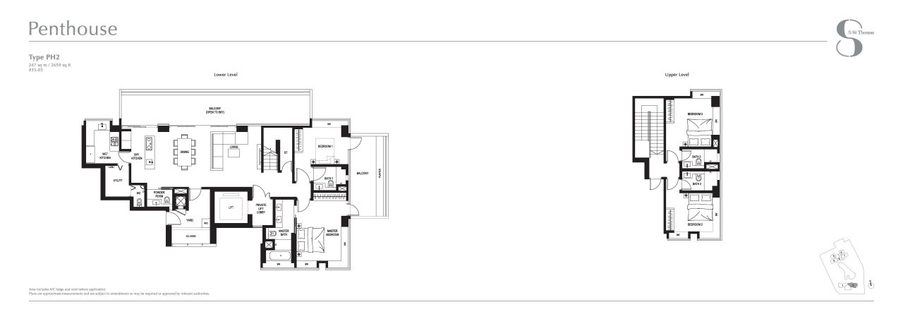 8 st thomas floor plan 4BR Penthouse PH2