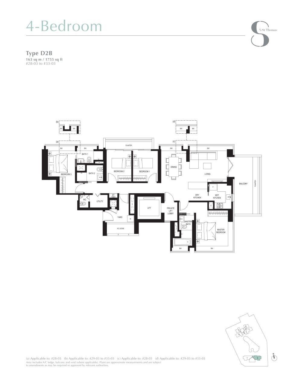 8 st thomas floor plan 4BR type D2B