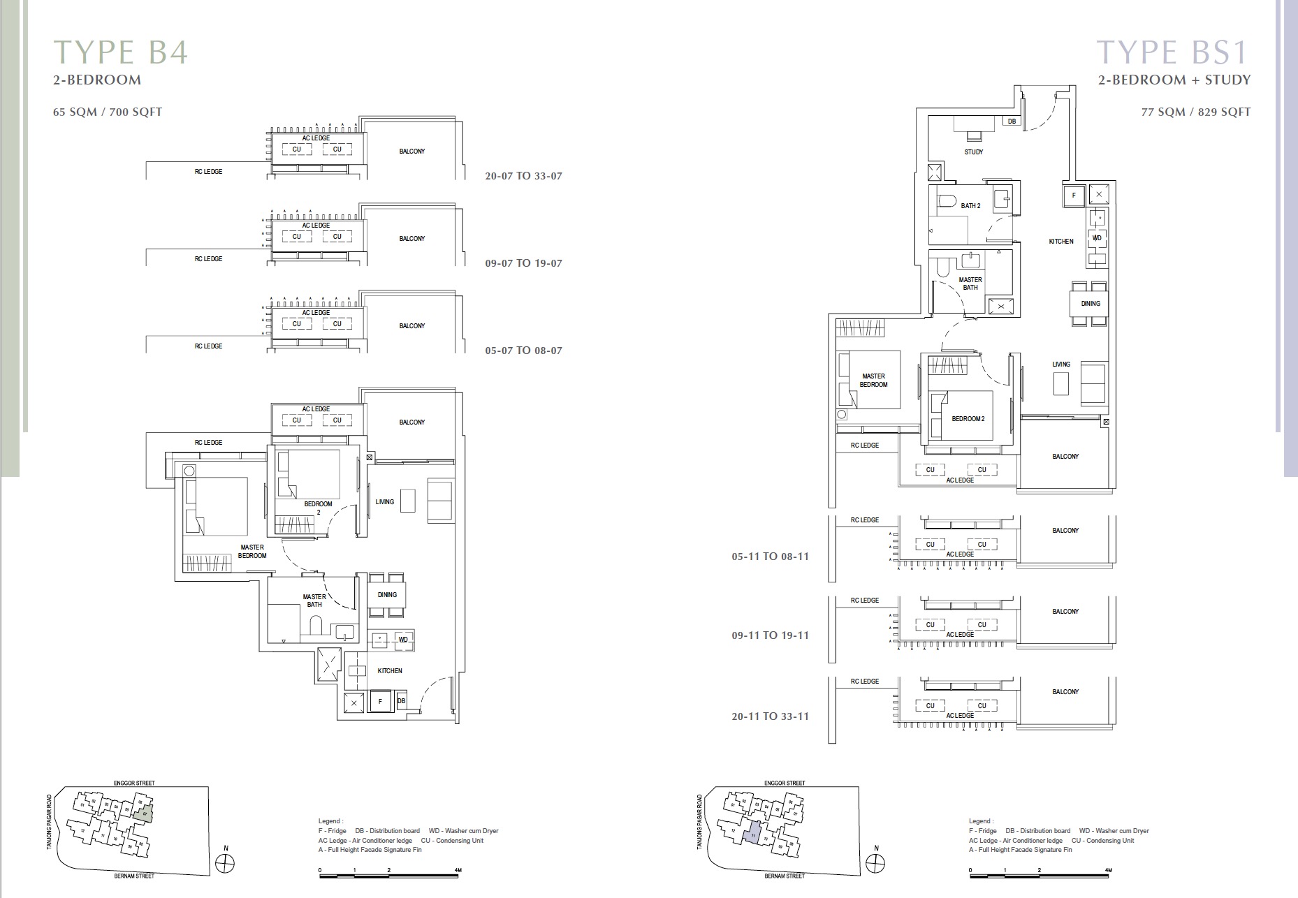 One Bernam floor plan 2BR-2