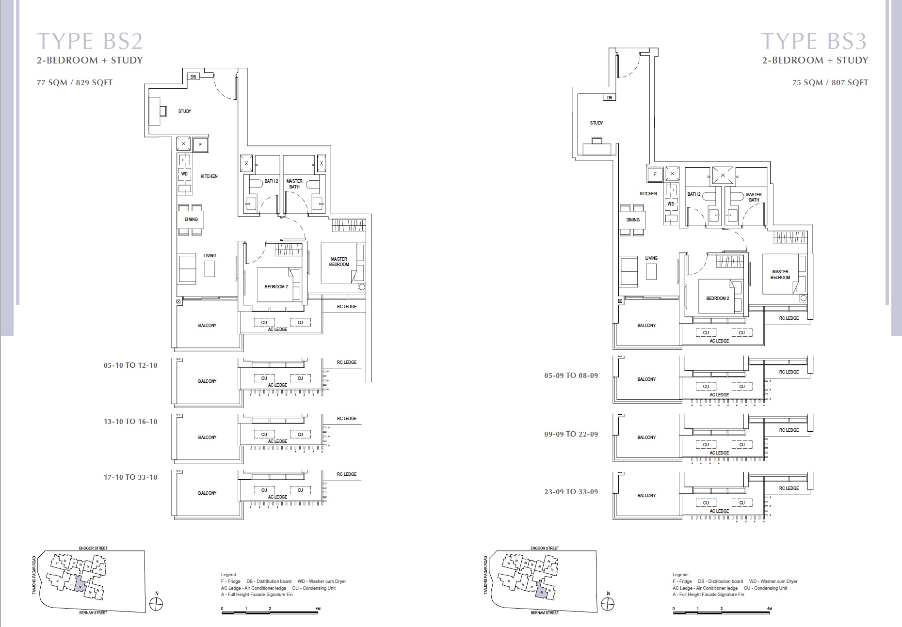 One Bernam floor plan 2BR-3