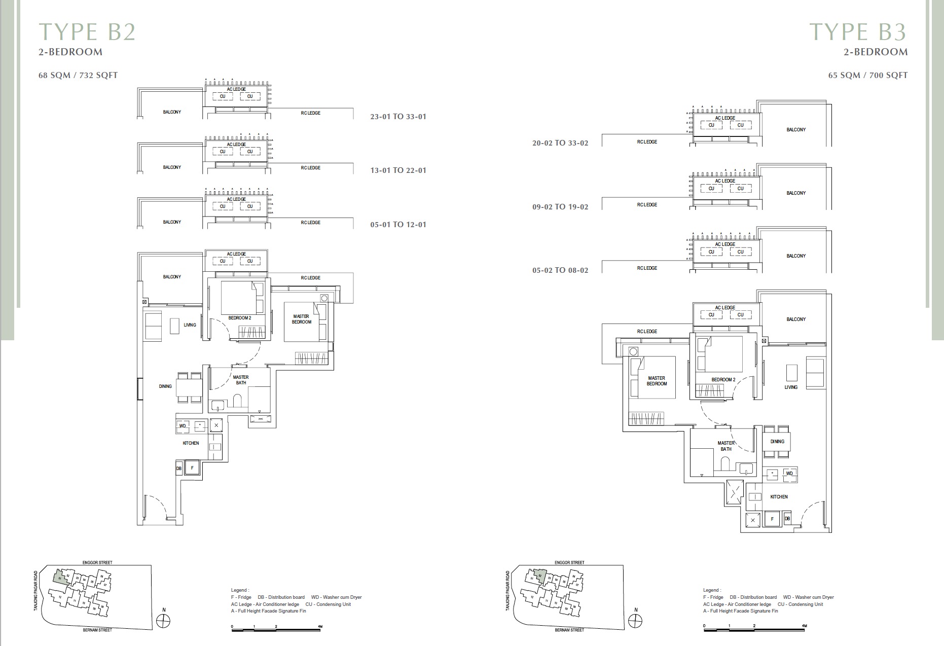 One Bernam floor plan 2BR