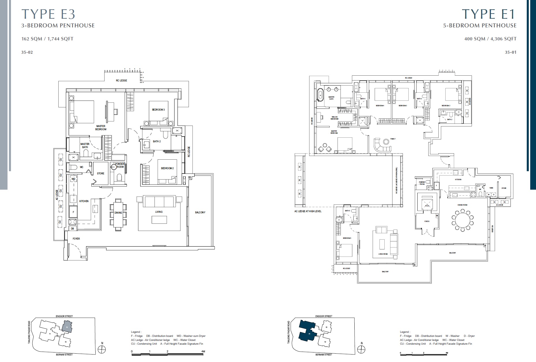 One Bernam floor plan 3BR & Penthouse - 2