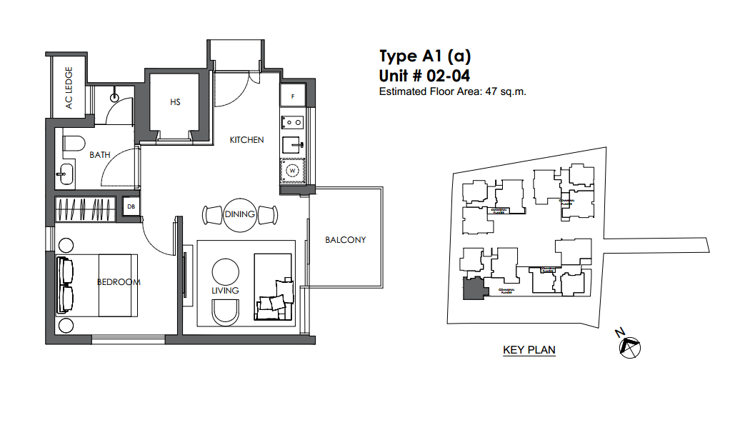 10 Evelyn - Floor Plan 1BR A1