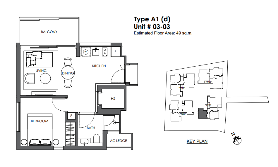 10 Evelyn - Floor Plan 1BR A1D