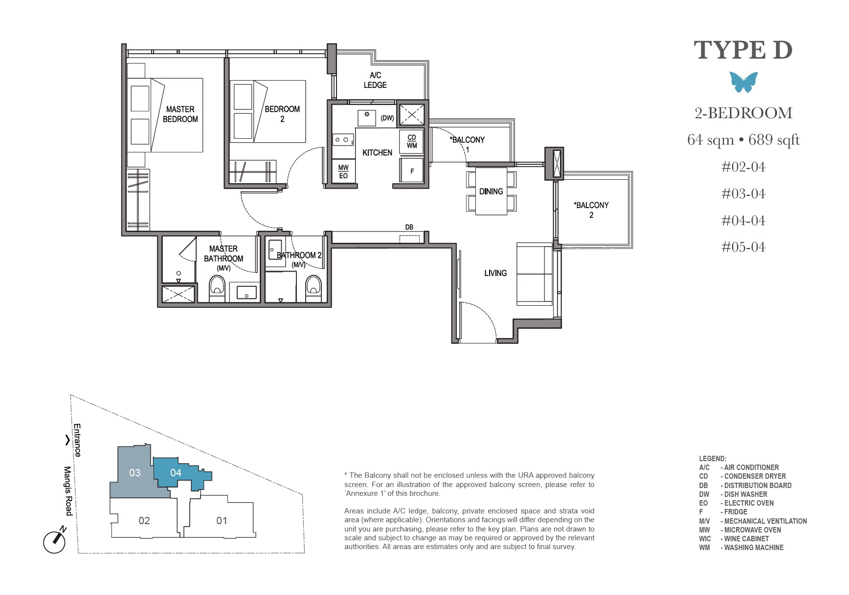 La-Mariposa-Floor Plan-2BR-689