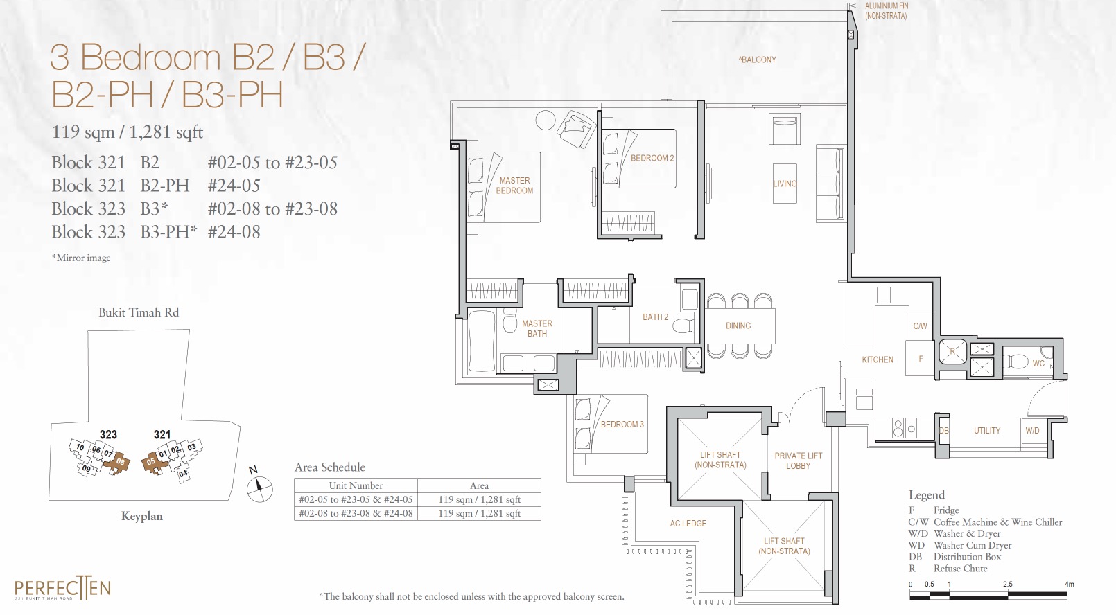 Perfect 10-Floor Plan 3BR B2:B3