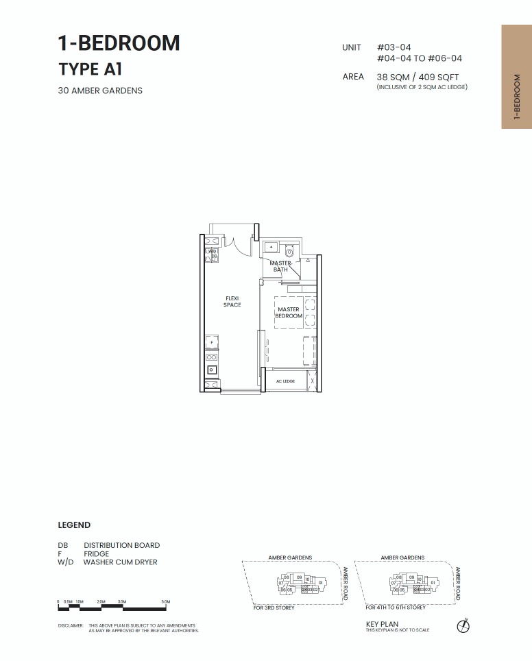 Amber Sea Floor Plan 1BR Type A1