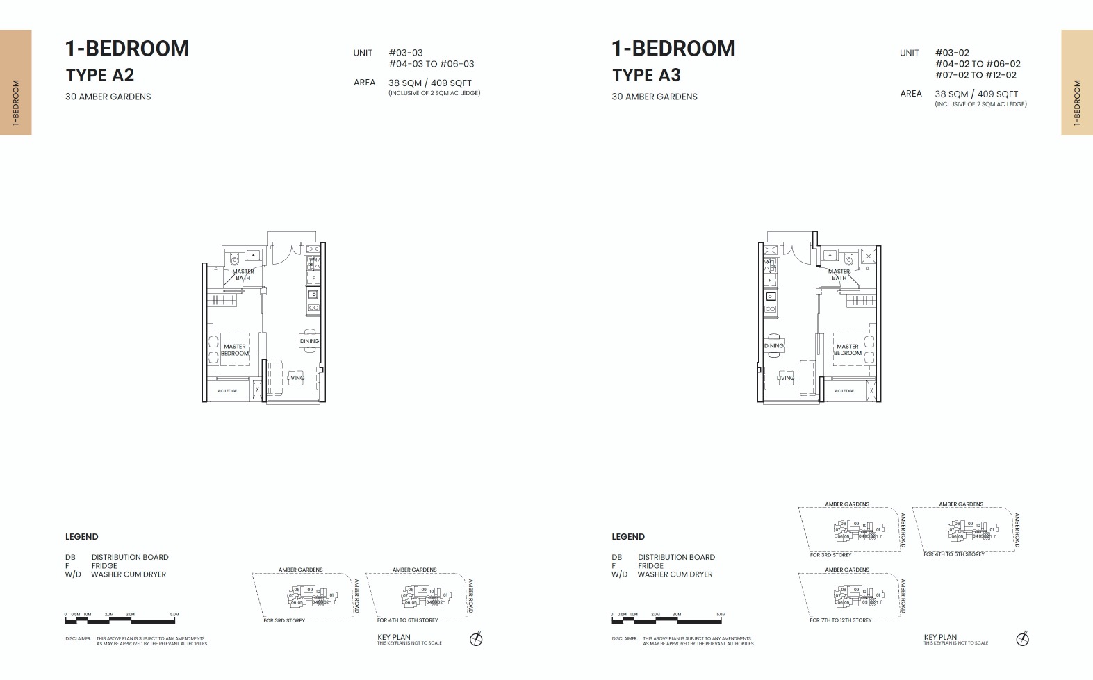 Amber Sea Floor Plan 1BR Type A2 A3