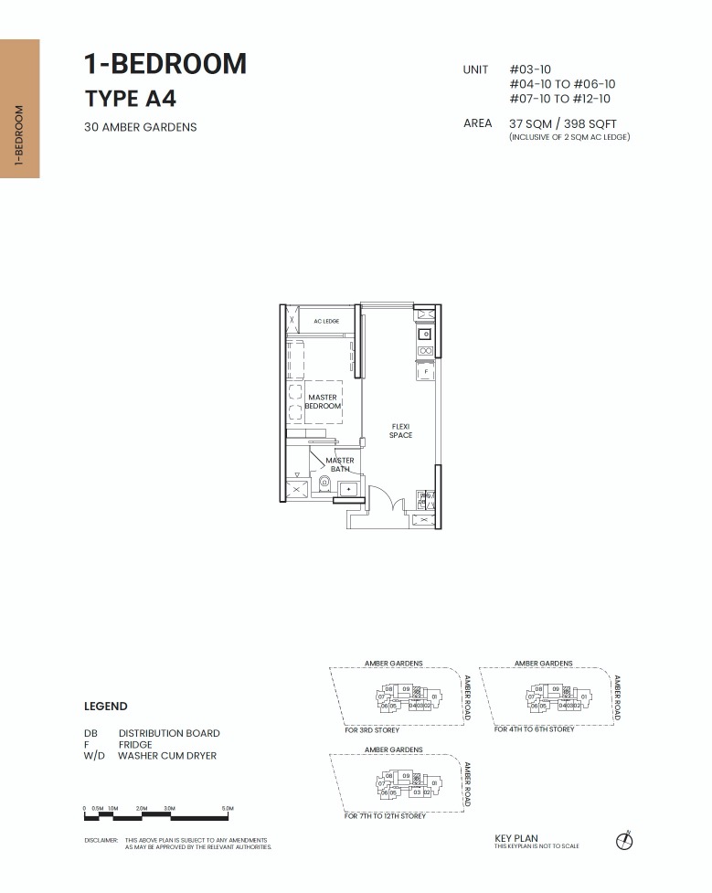 Amber Sea Floor Plan 1BR Type A4