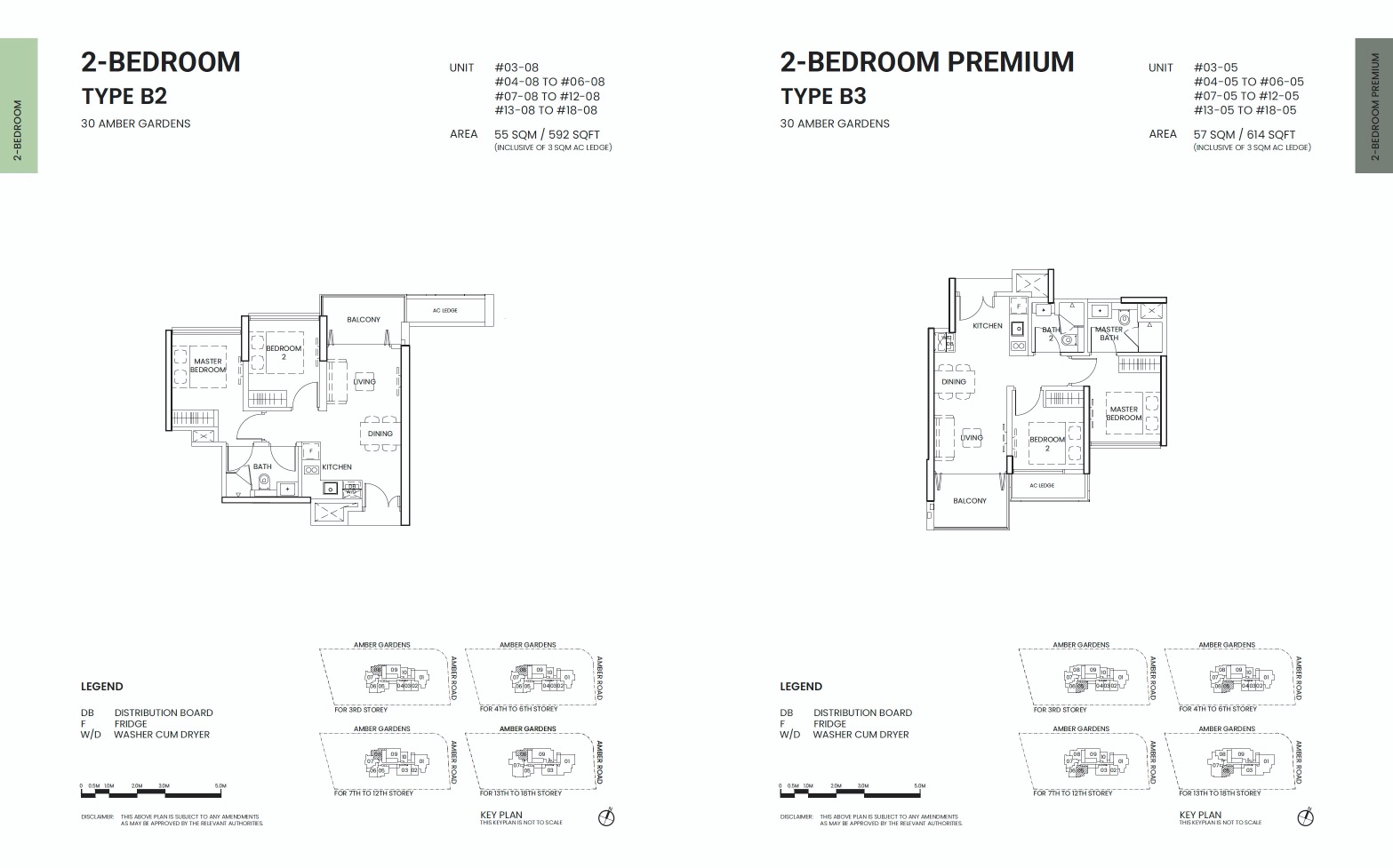 Amber Sea Floor Plan 2BR Type B2 B3