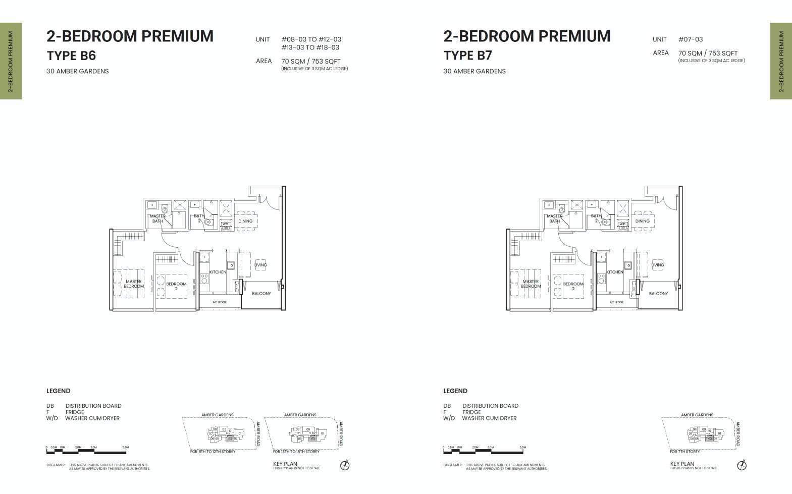 Amber Sea Floor Plan 2BR Type B6 B7