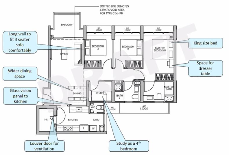 Parc Greenwich EC - floor plan 3BR C5 1066sf